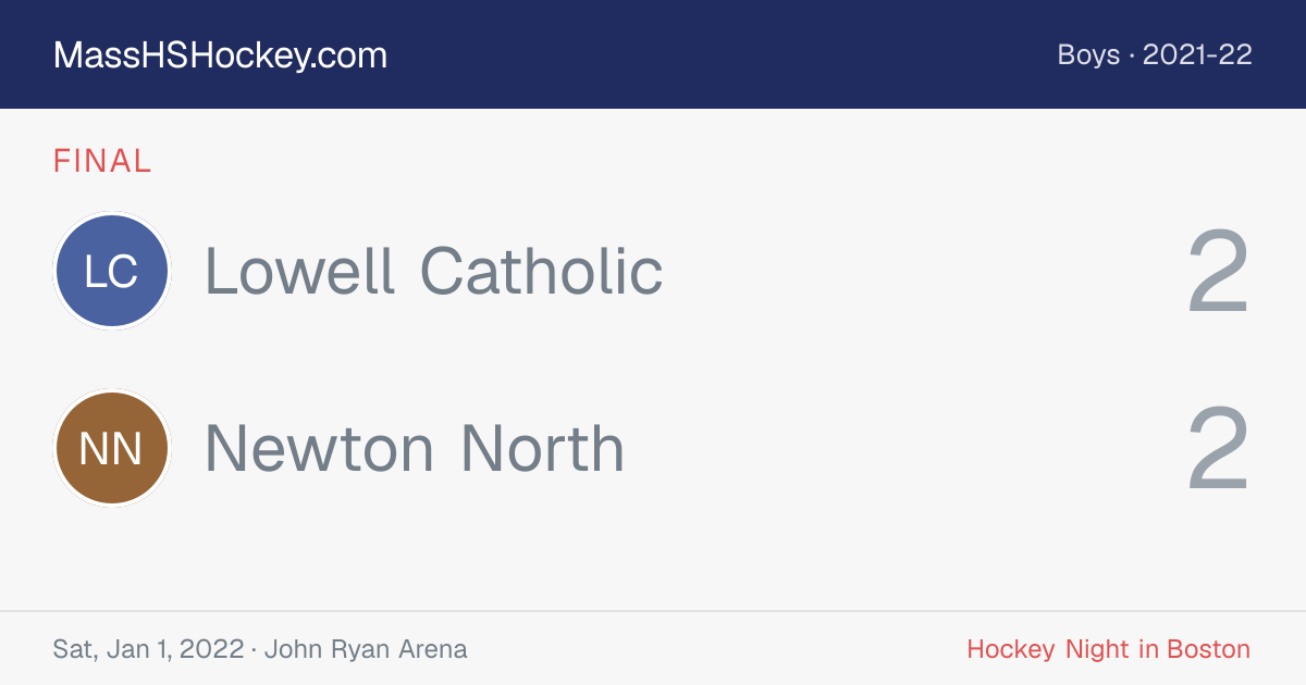 Lowell Catholic at Newton North score card