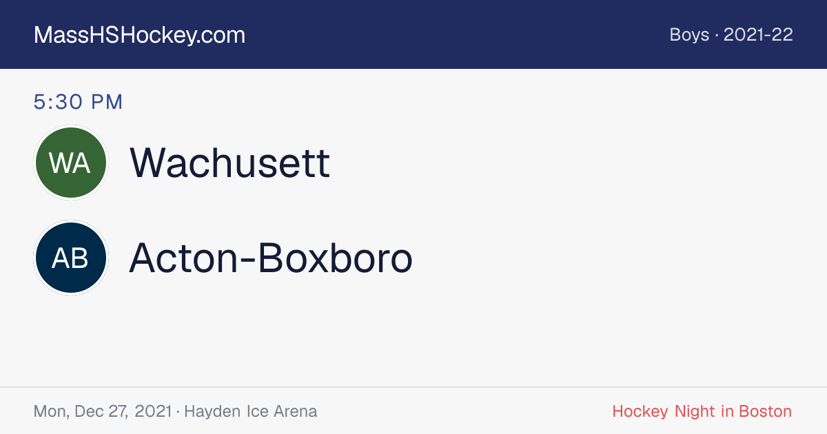 Wachusett at Acton-Boxboro score card