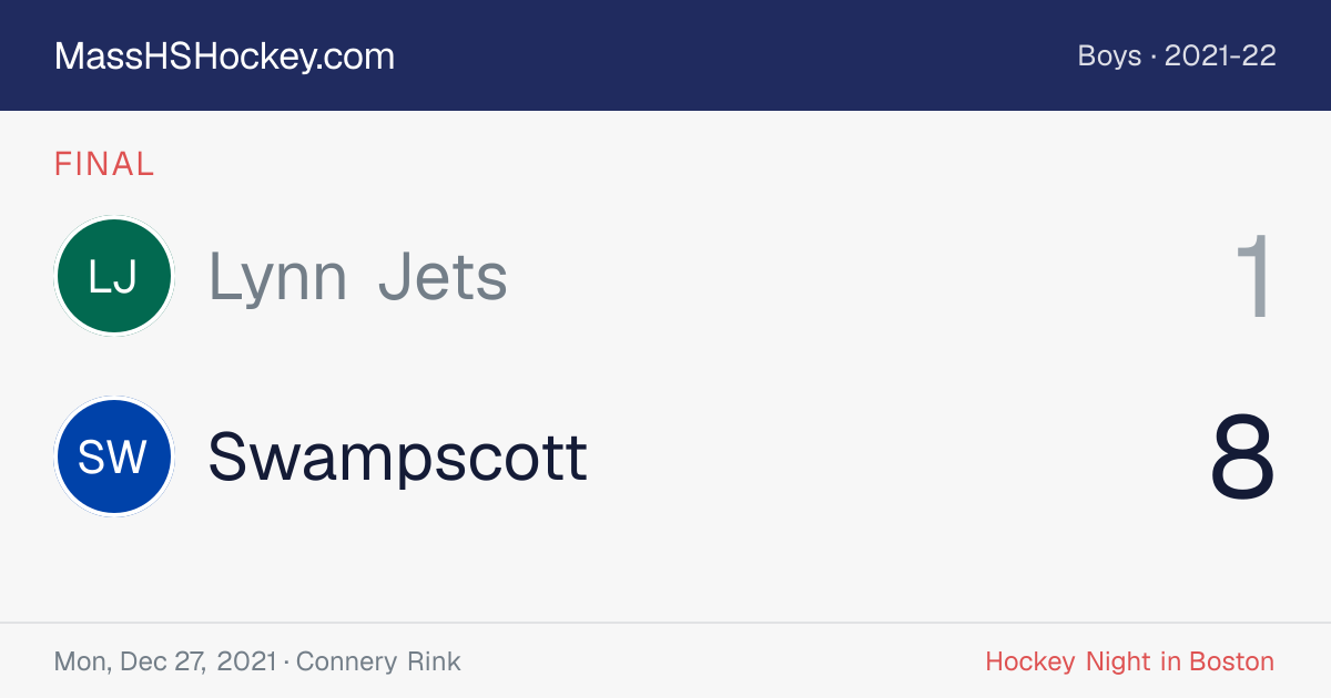 Lynn Jets at Swampscott score card