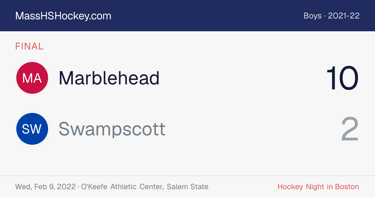 Marblehead at Swampscott score card