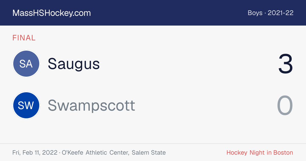 Saugus at Swampscott score card