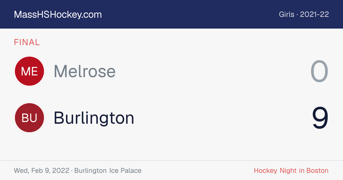 Melrose at Burlington score card