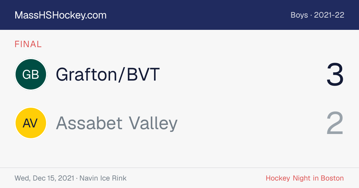 Grafton/BVT at Assabet Valley score card