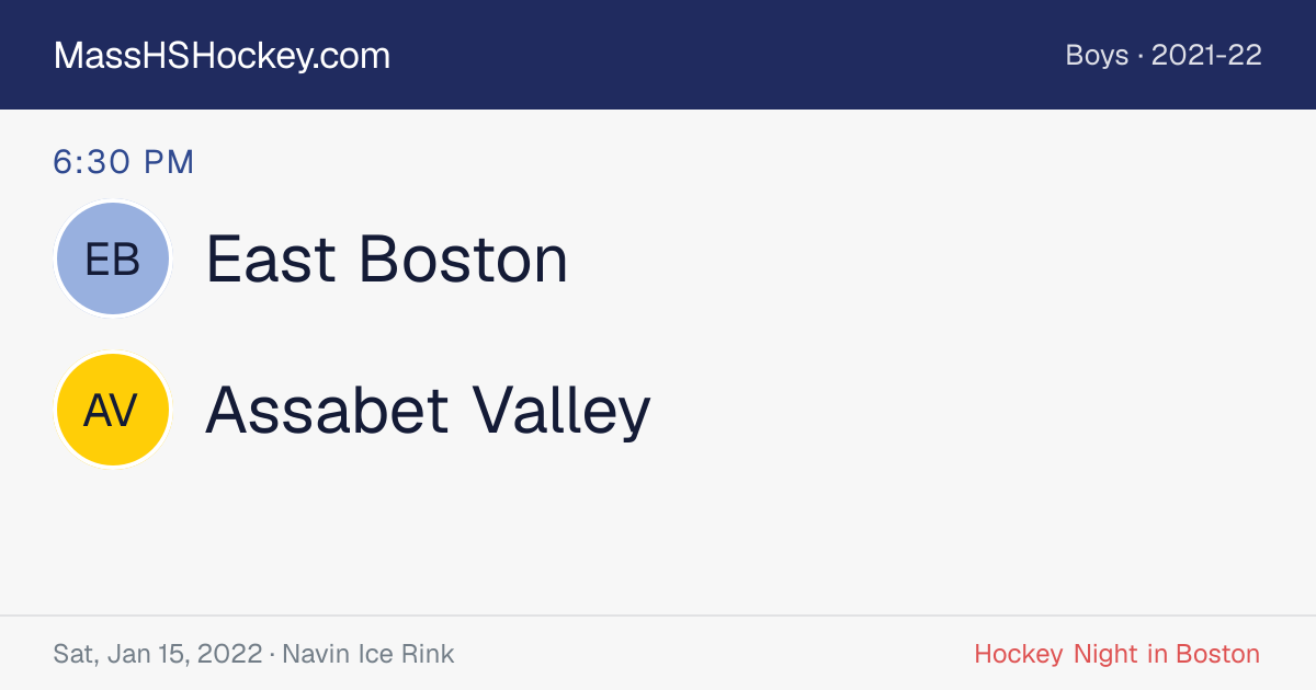 East Boston at Assabet Valley score card