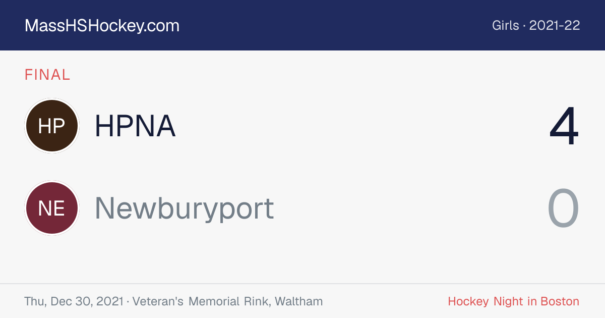 HPNA at Newburyport score card