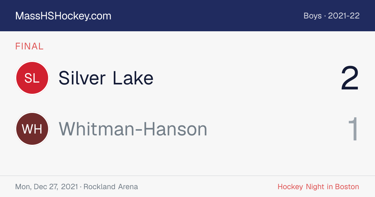 Silver Lake at Whitman-Hanson score card