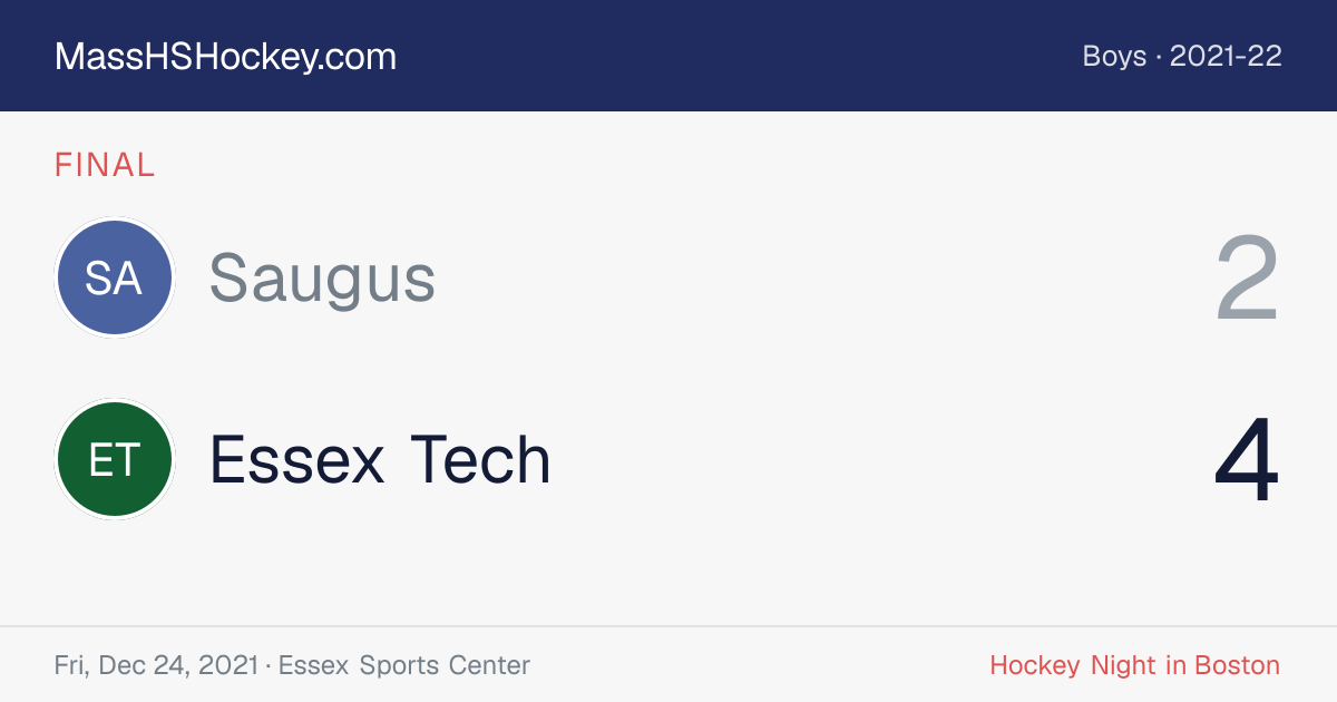 Saugus at Essex Tech score card