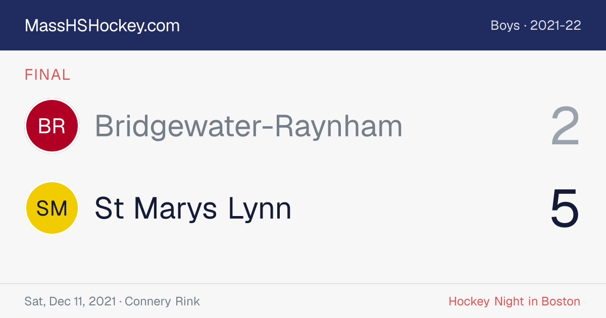 Bridgewater-Raynham at St Marys Lynn score card