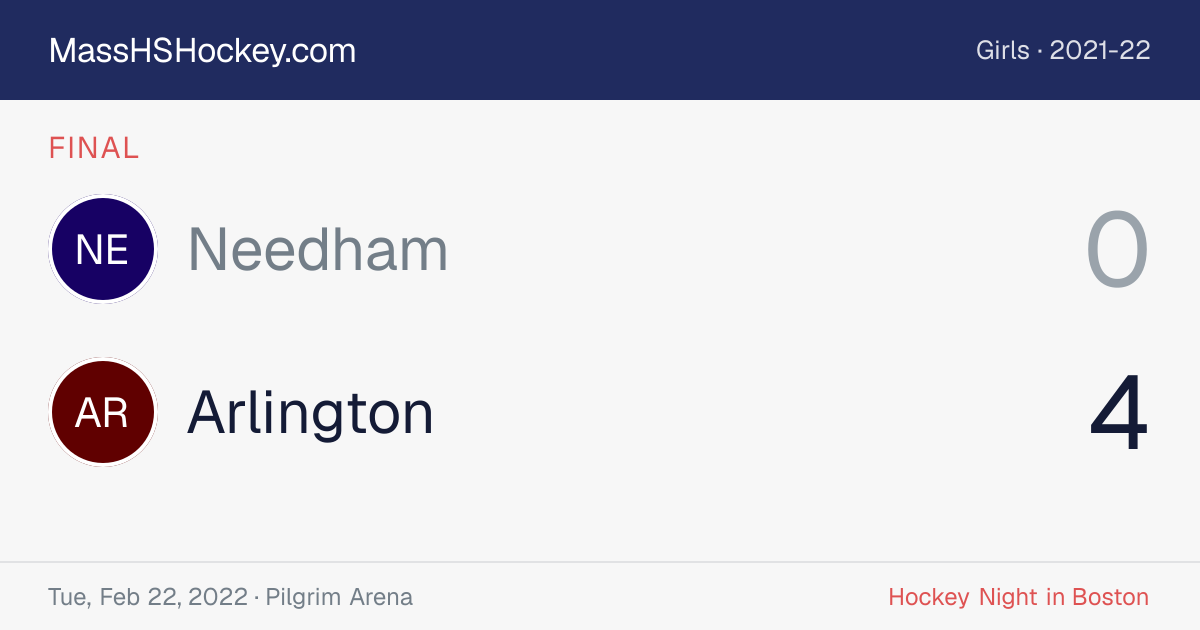 Needham at Arlington score card
