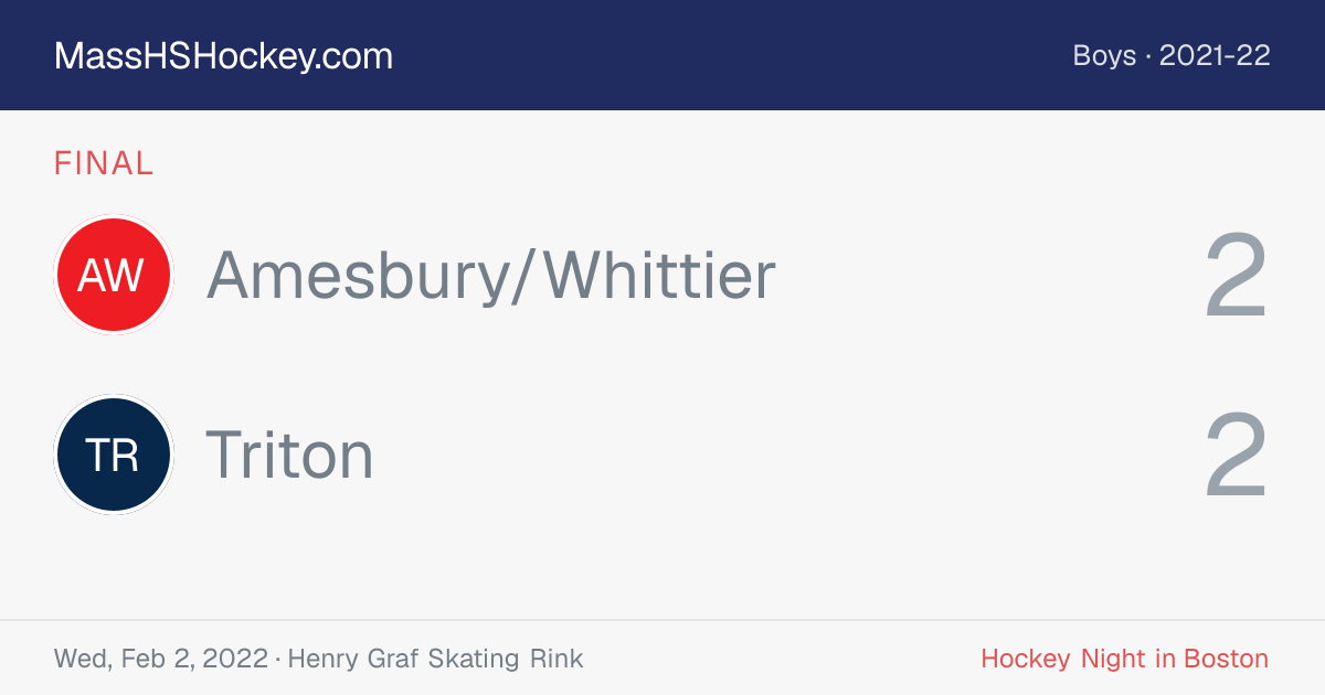 Amesbury/Whittier at Triton score card