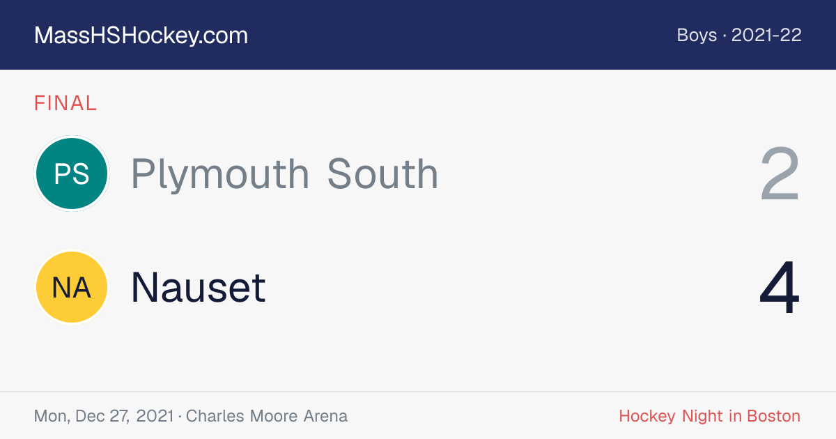 Plymouth South at Nauset score card