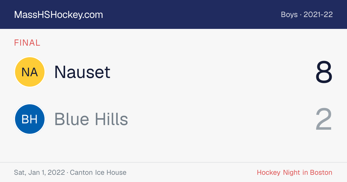 Nauset at Blue Hills score card