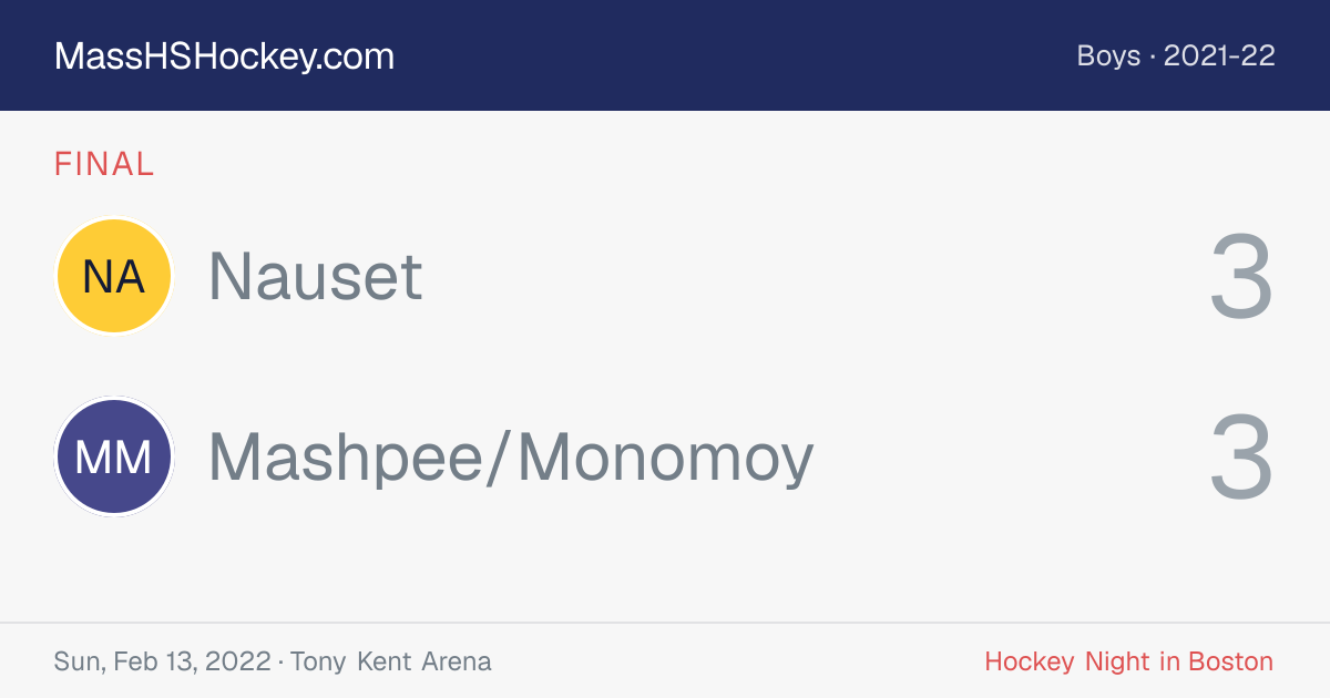 Nauset at Mashpee/Monomoy score card