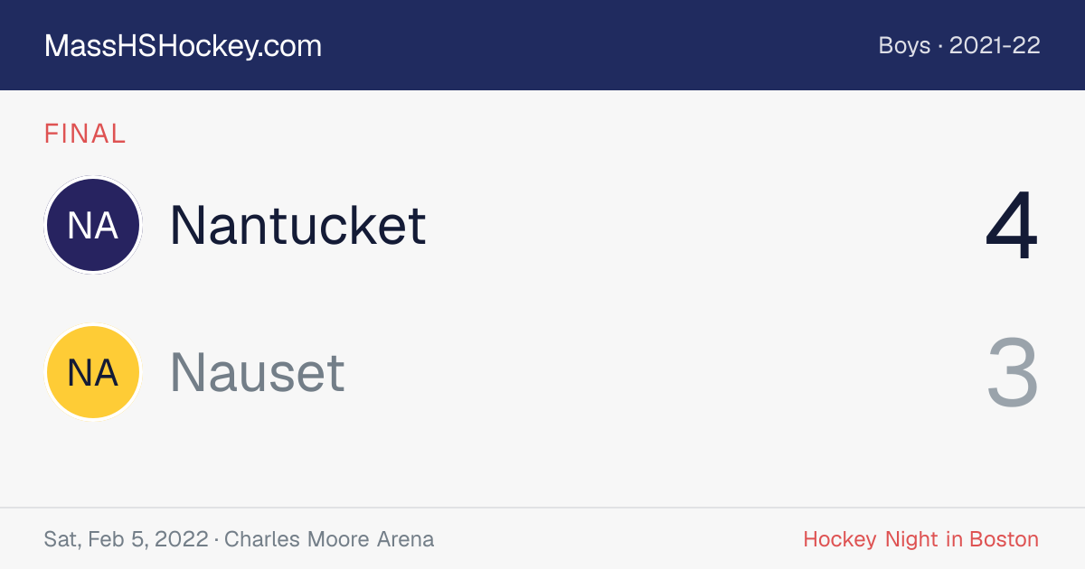 Nantucket at Nauset score card