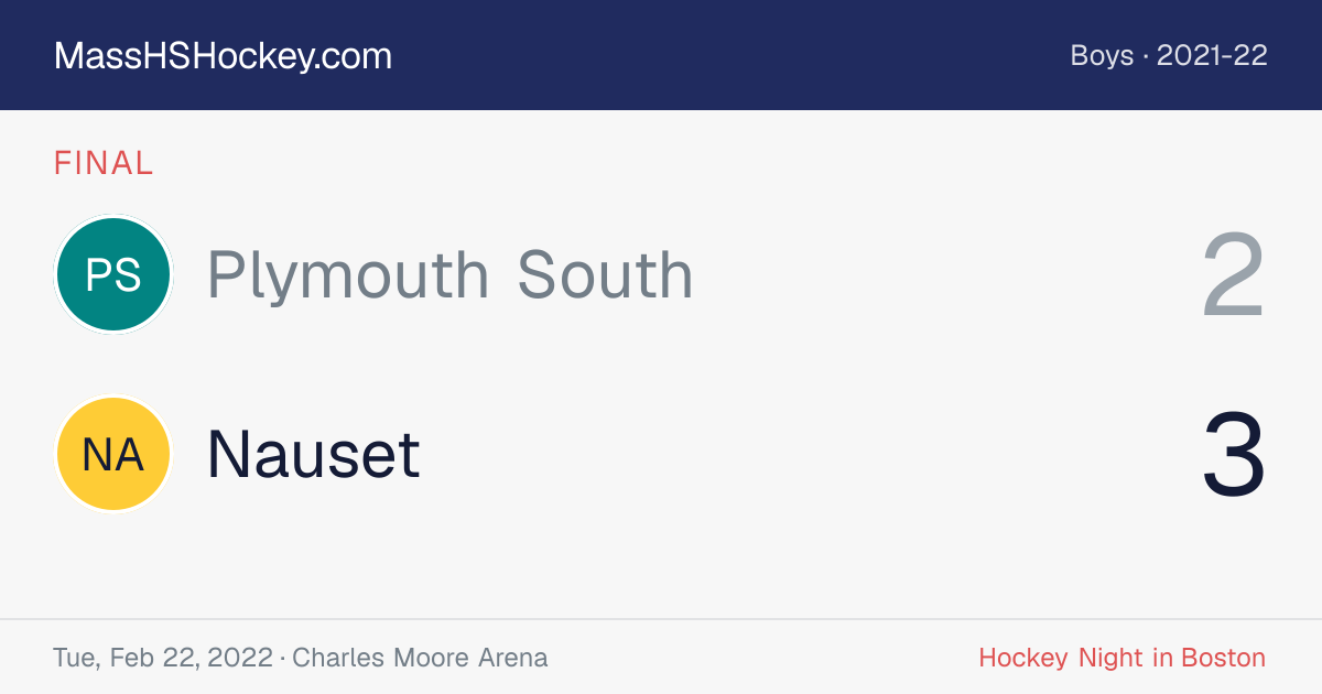 Plymouth South at Nauset score card