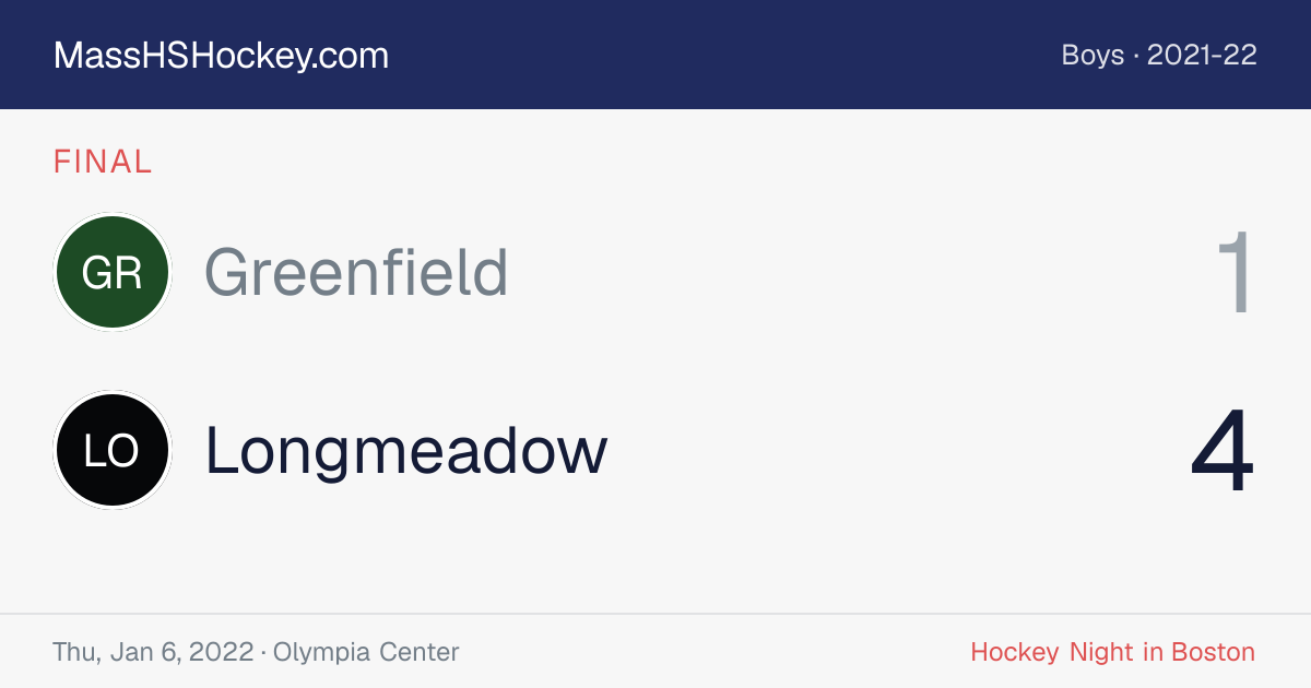 Greenfield at Longmeadow score card