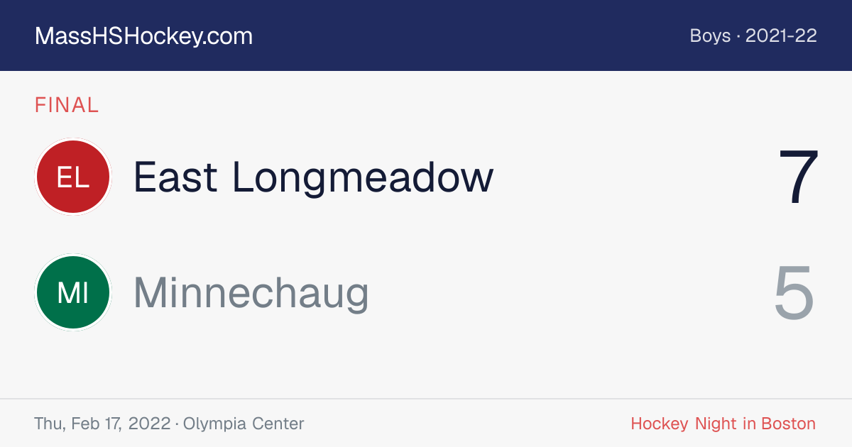 East Longmeadow at Minnechaug score card