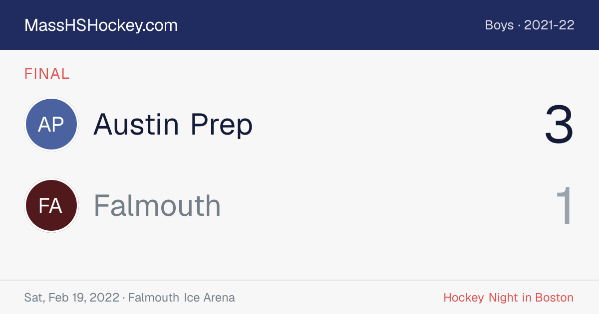 Austin Prep at Falmouth score card