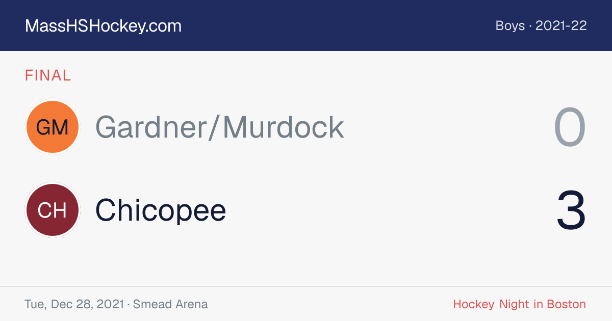 Gardner/Murdock at Chicopee score card