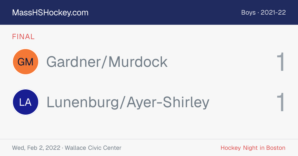 Gardner/Murdock at Lunenburg/Ayer-Shirley score card