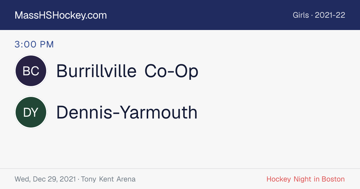 Burrillville Co-Op at Dennis-Yarmouth score card