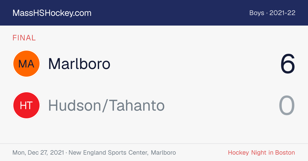 Marlboro at Hudson/Tahanto score card