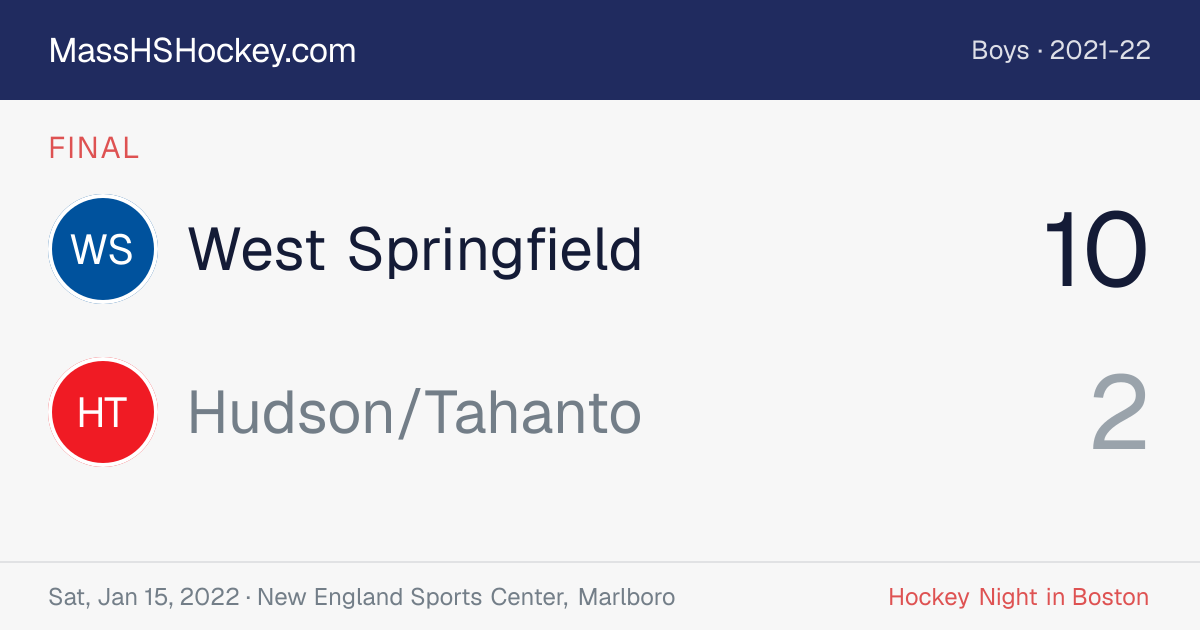 West Springfield at Hudson/Tahanto score card