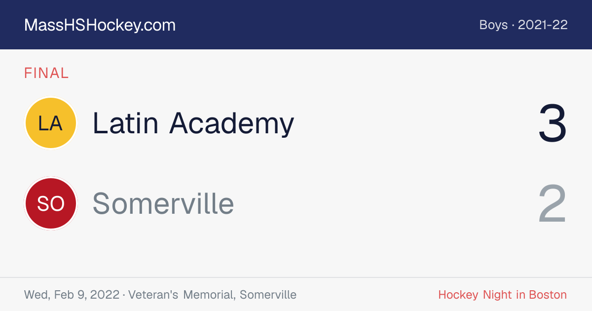 Latin Academy at Somerville score card