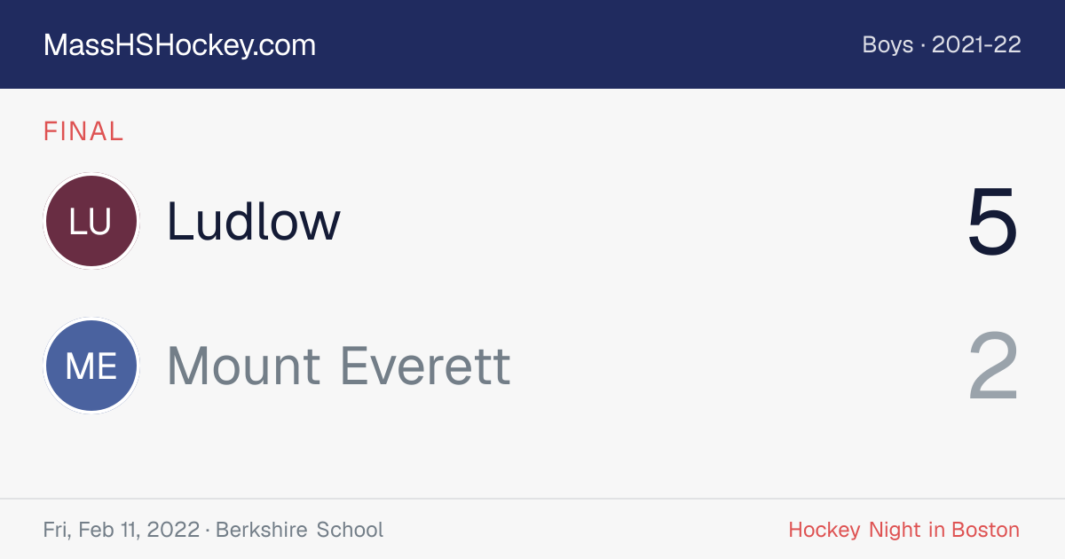 Ludlow at Mount Everett score card