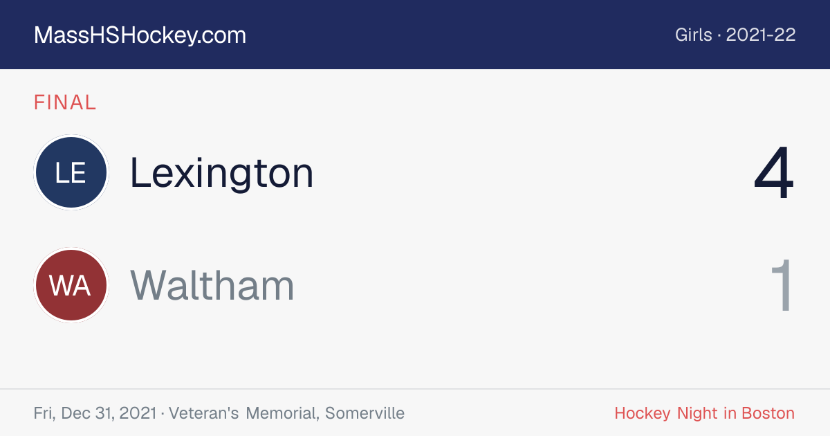 Lexington at Waltham score card