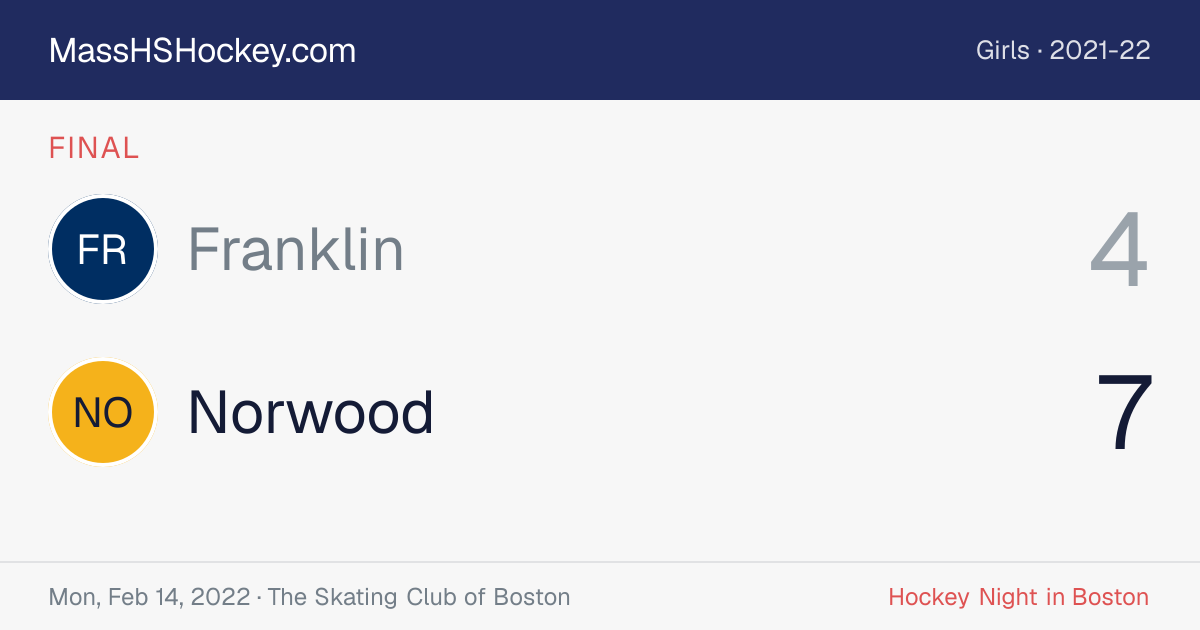 Franklin at Norwood score card