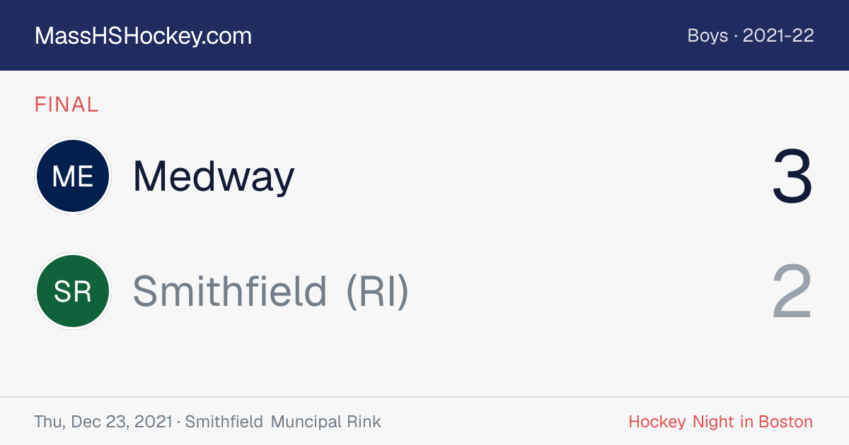 Medway at Smithfield (RI) score card