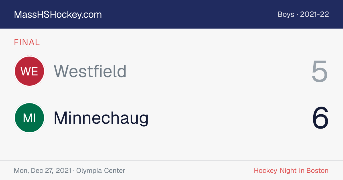 Westfield at Minnechaug score card