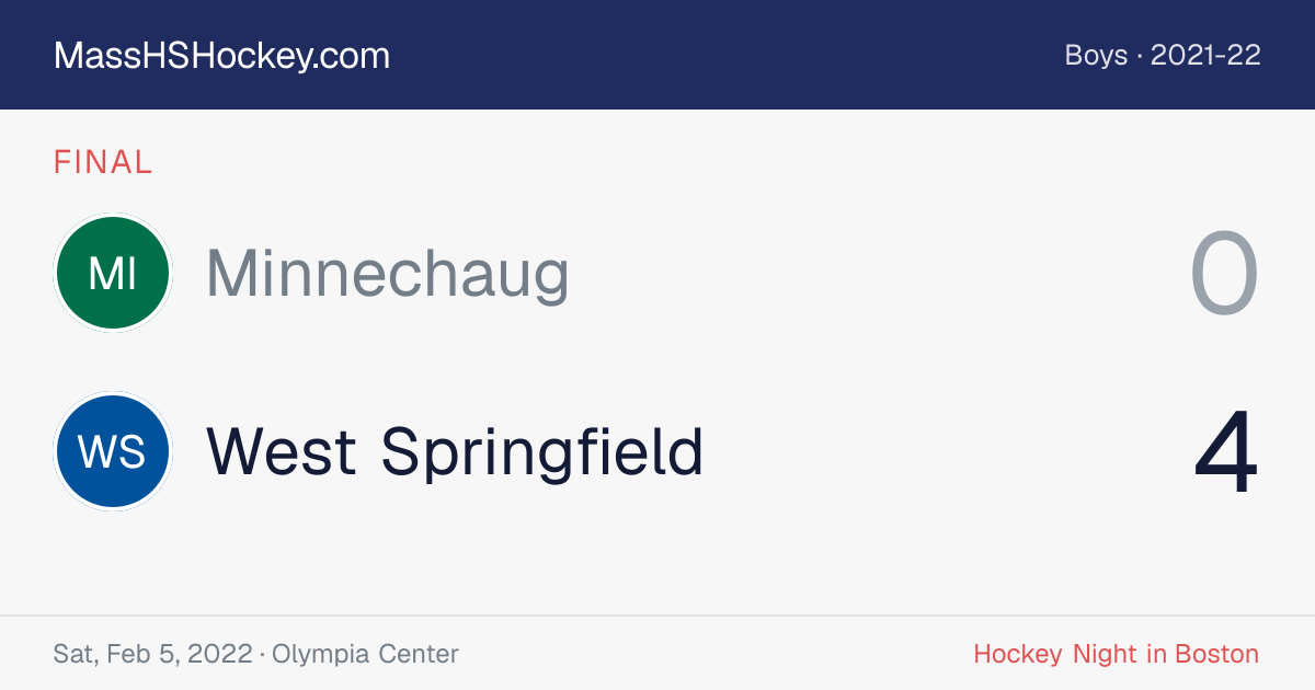 Minnechaug at West Springfield score card