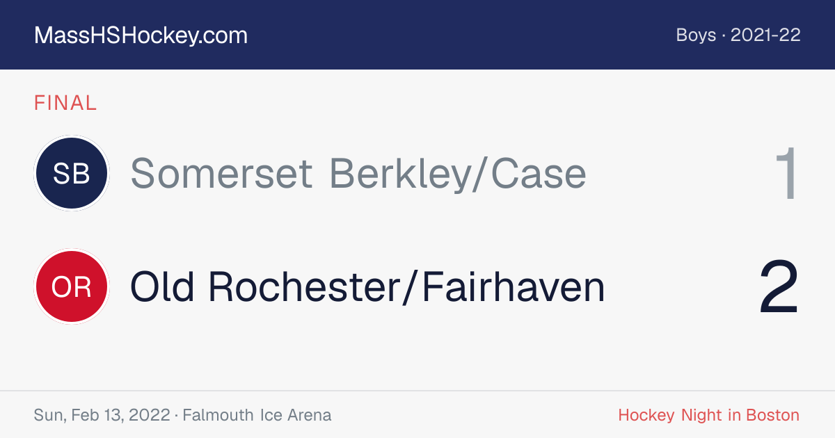 Somerset Berkley/Case at Old Rochester/Fairhaven score card