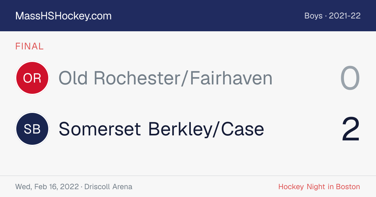 Old Rochester/Fairhaven at Somerset Berkley/Case score card
