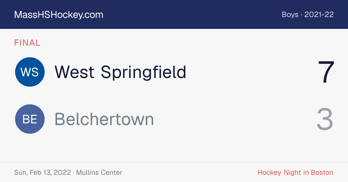 West Springfield at Belchertown score card
