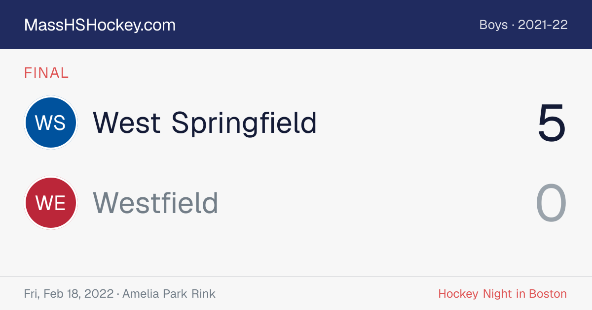 West Springfield at Westfield score card
