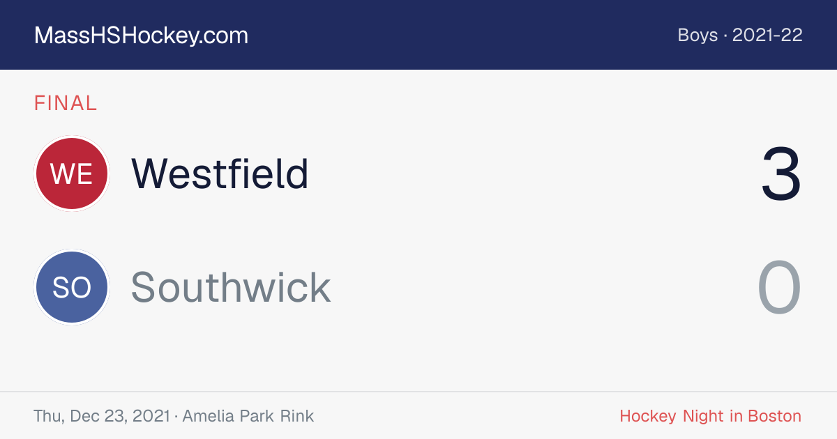 Westfield at Southwick score card