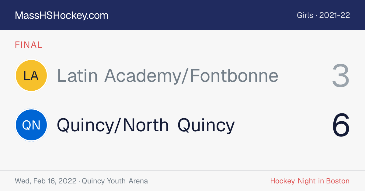 Latin Academy/Fontbonne at Quincy/North Quincy score card