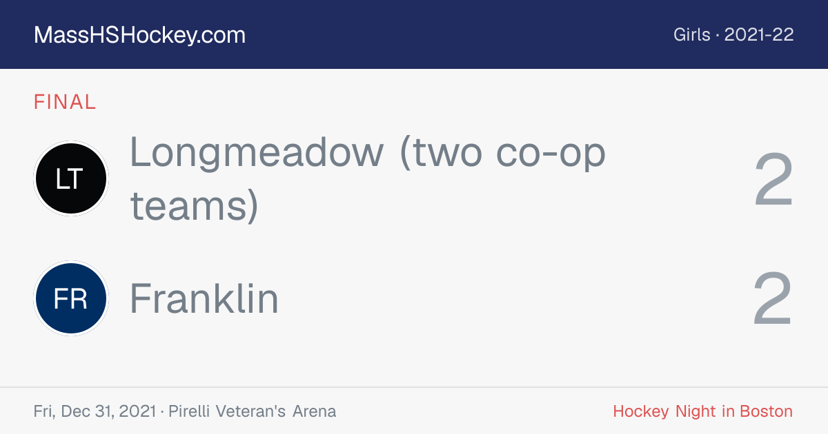 Longmeadow (two co-op teams) at Franklin score card