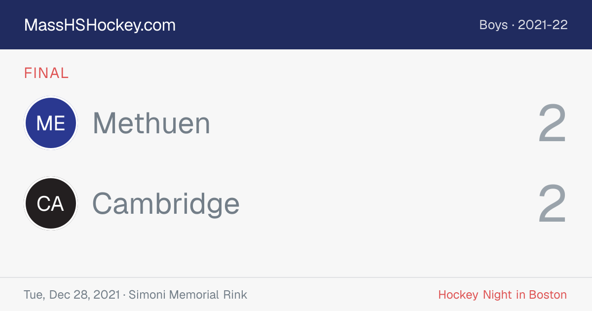 Methuen at Cambridge score card
