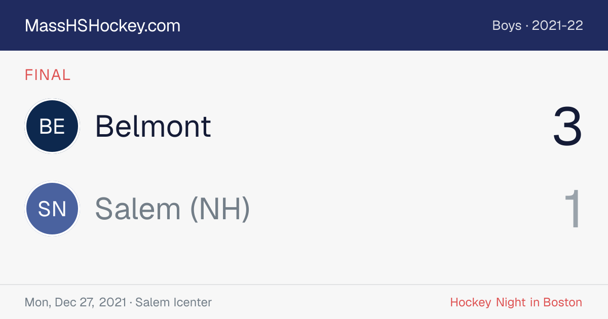 Belmont at Salem (NH) score card