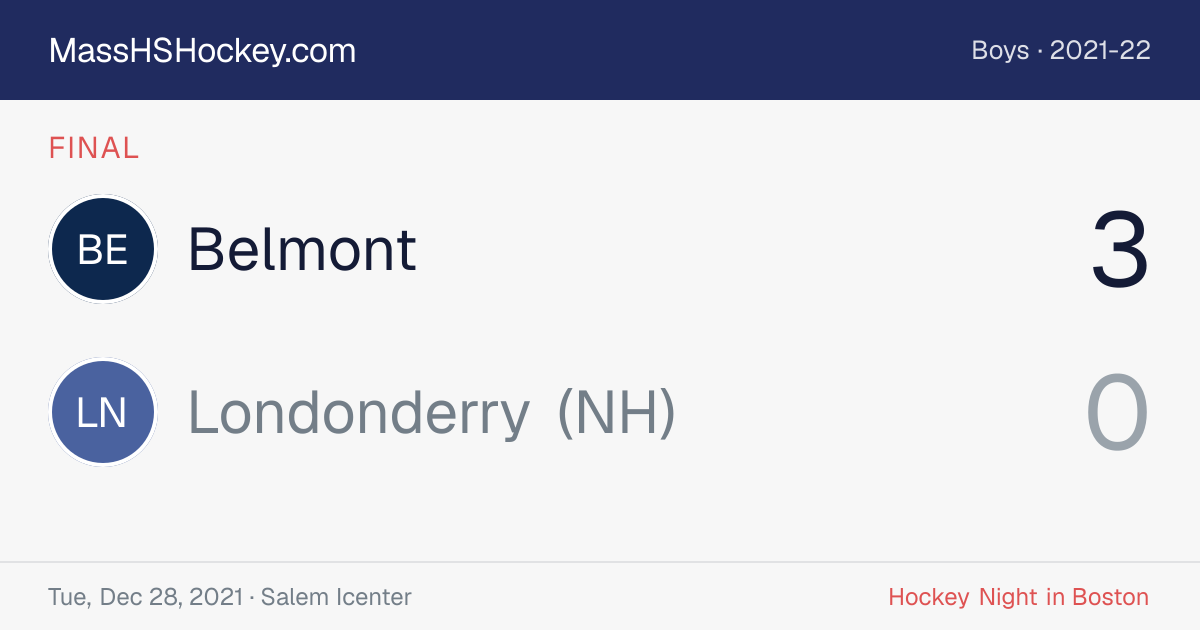 Belmont at Londonderry (NH) score card