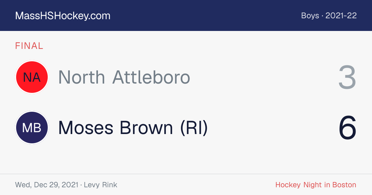 North Attleboro at Moses Brown (RI) score card