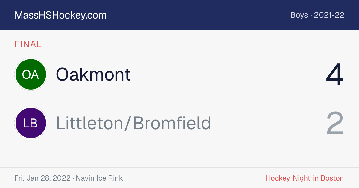 Oakmont at Littleton/Bromfield score card