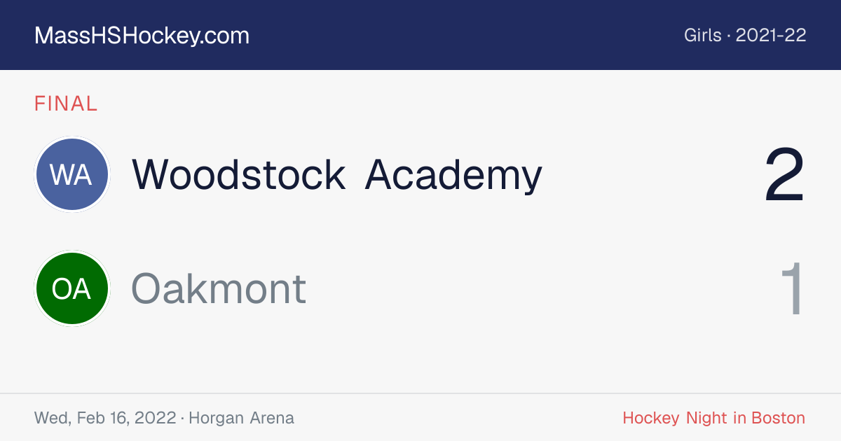 Woodstock Academy at Oakmont score card