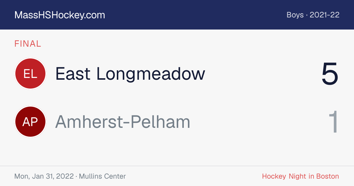 East Longmeadow at Amherst-Pelham score card