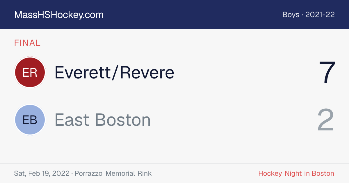 Everett/Revere at East Boston score card