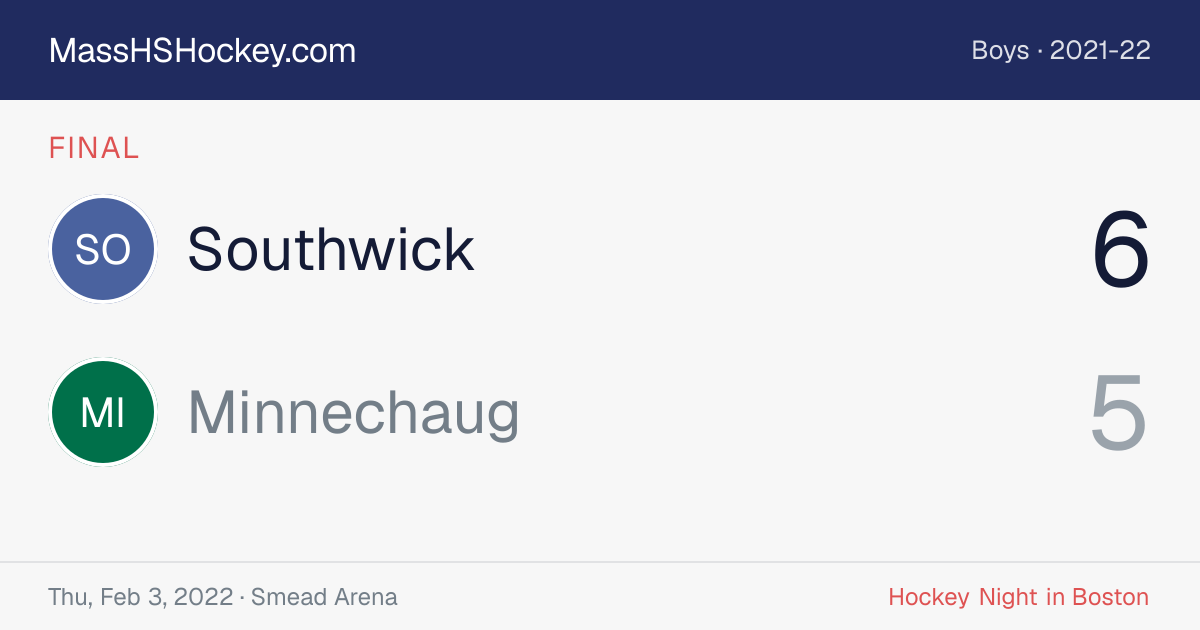 Southwick at Minnechaug score card